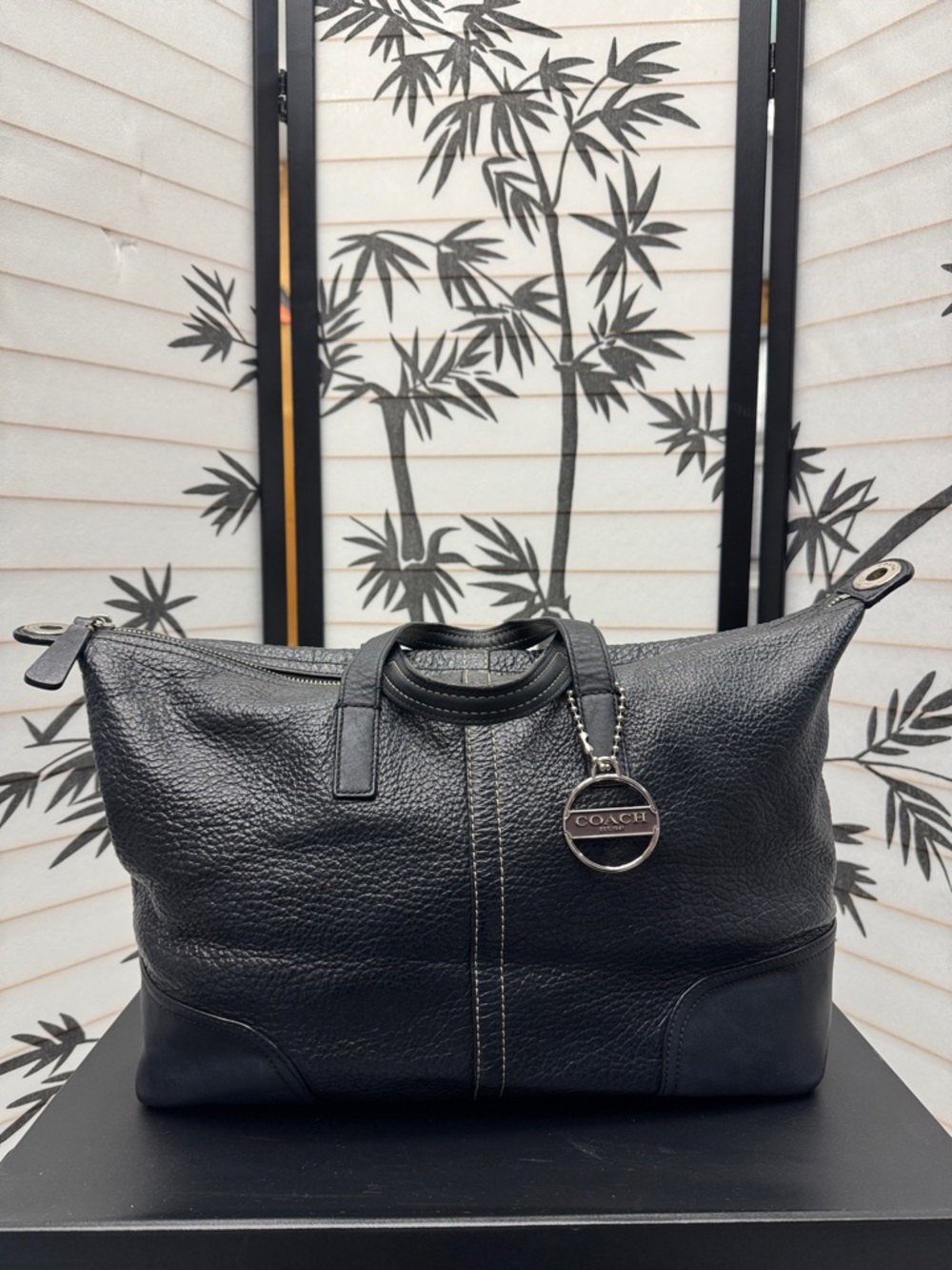Coach Black Pebbled Leather Satchel